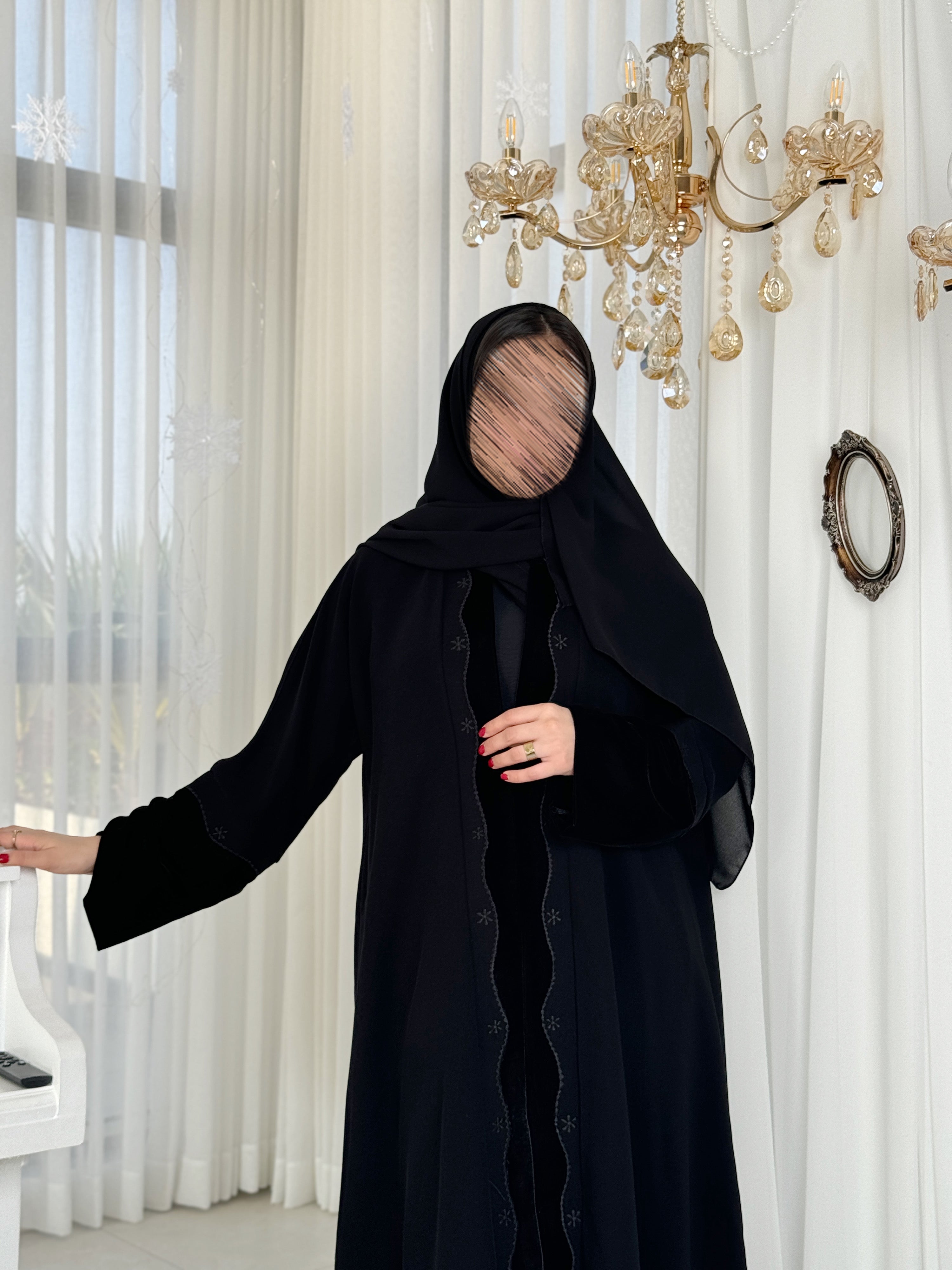 مع تطريز يدوي نص كلوش - SNA13